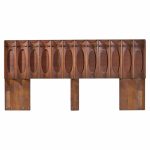 Tobago Brutalist Mid Century Walnut King Headboard