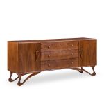 vladimir kagan style mid century sculpted walnut lowboy dresser