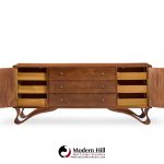 vladimir kagan style mid century sculpted walnut lowboy dresser