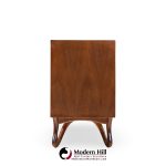 vladimir kagan style mid century sculpted walnut lowboy dresser