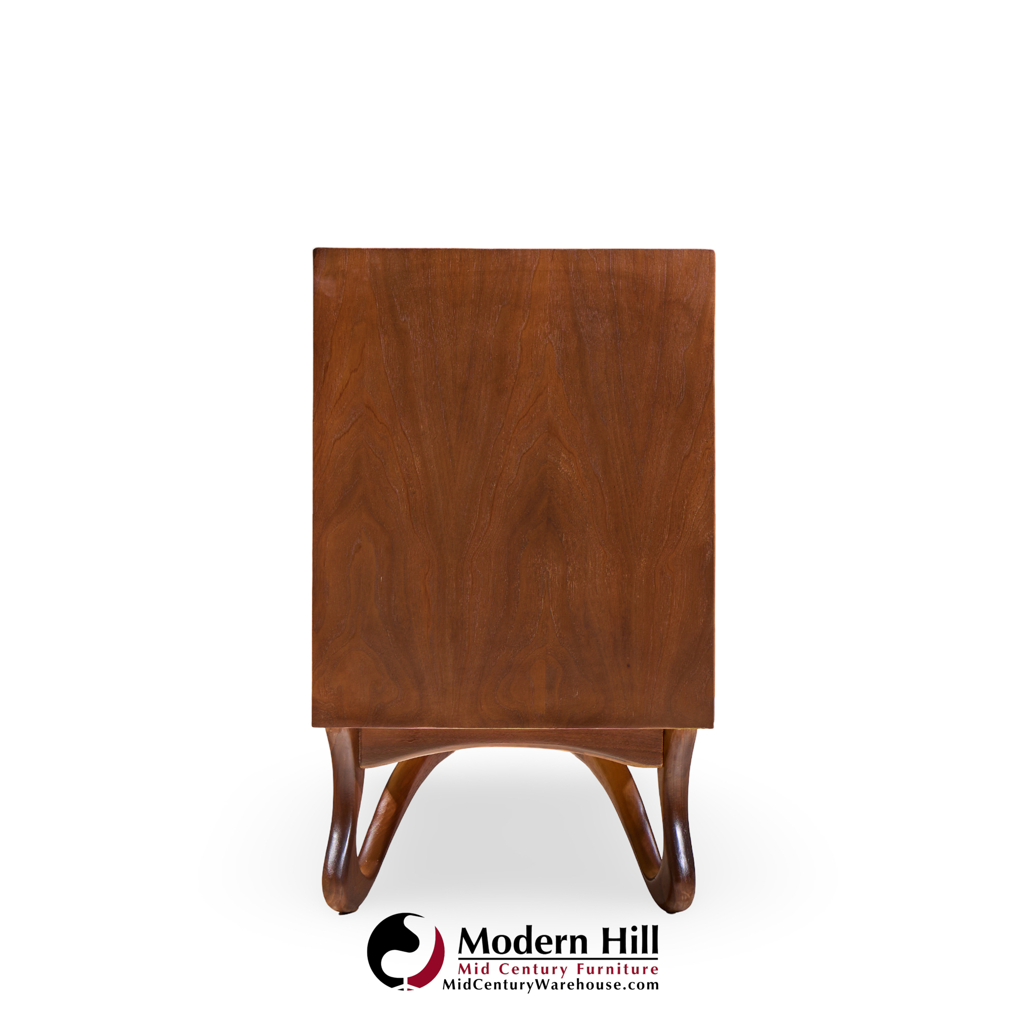 vladimir kagan style mid century sculpted walnut lowboy dresser