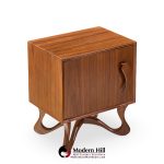 Vladimir Kagan Style Mid Century Sculpted Walnut Nightstands - Pair