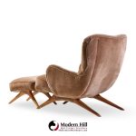vladimir kagan for dreyfuss mid century highback barrel lounge chair with ottoman