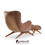 vladimir kagan for dreyfuss mid century highback barrel lounge chair with ottoman