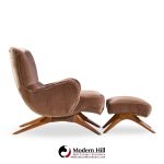 vladimir kagan for dreyfuss mid century highback barrel lounge chair with ottoman