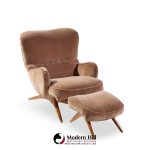 vladimir kagan for dreyfuss mid century highback barrel lounge chair with ottoman