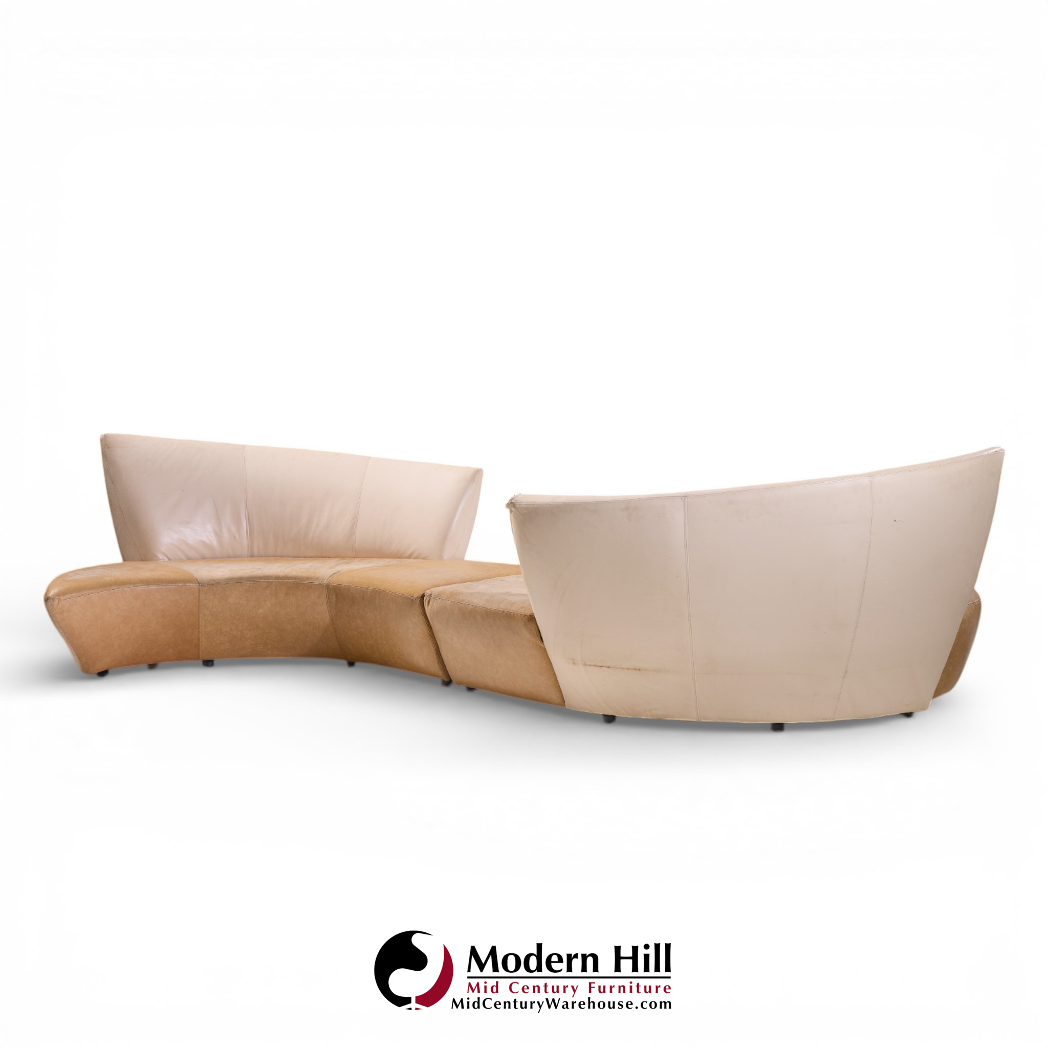 Vladimir Kagan for Preview Mid Century Serpentine Sofas - Pair