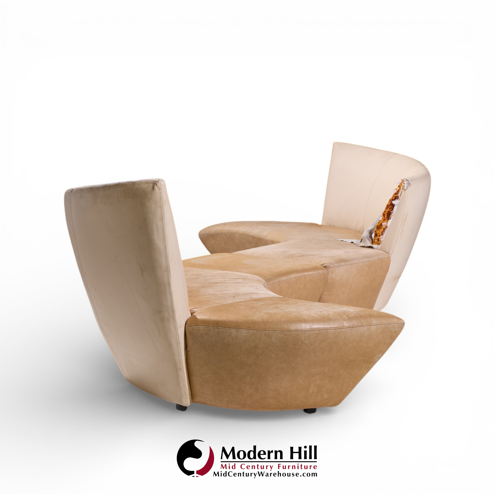 Vladimir Kagan for Preview Mid Century Serpentine Sofas - Pair