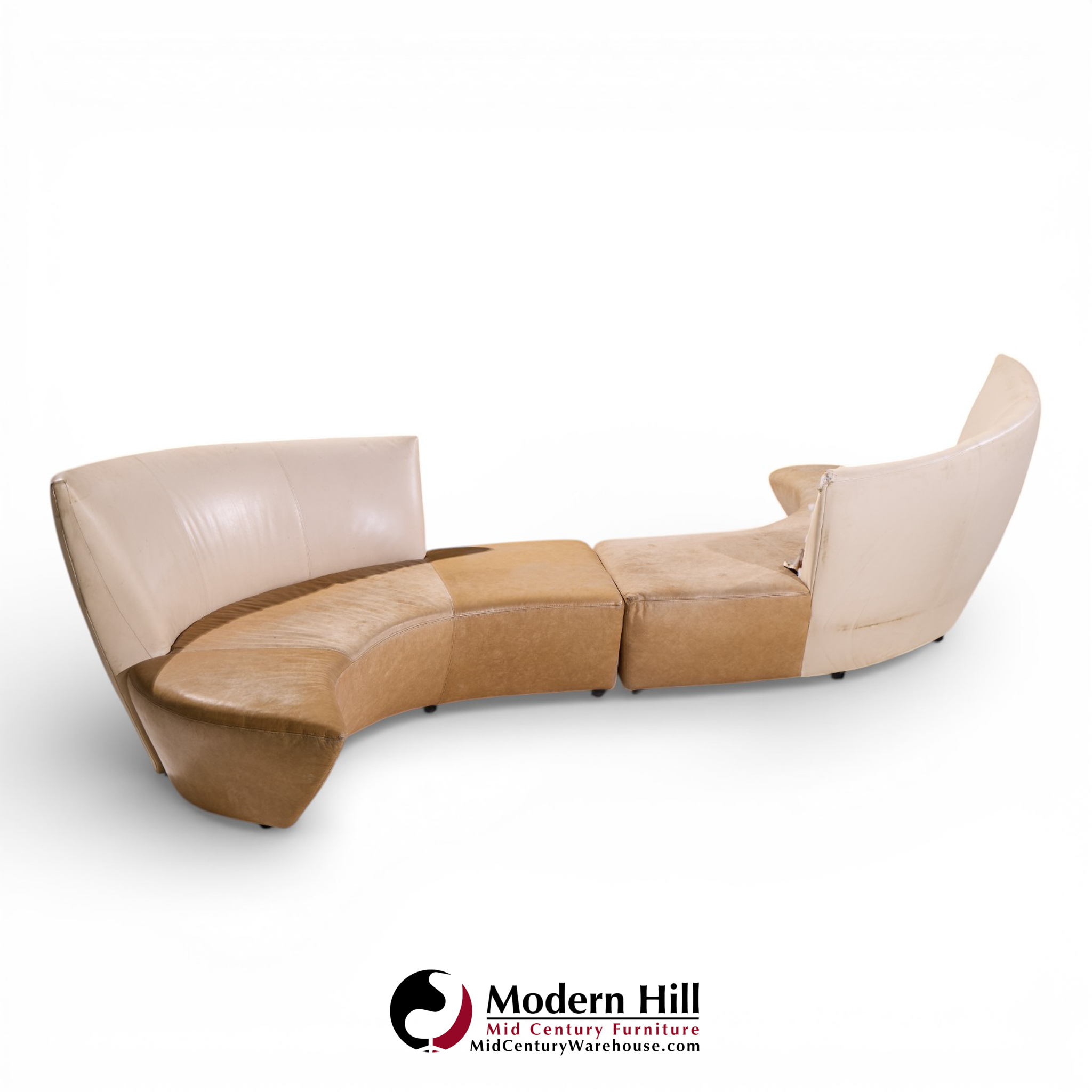 Vladimir Kagan for Preview Mid Century Serpentine Sofas - Pair