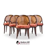 Widdicomb Mid Century Camel Back Cane and Mahogany Dining Chairs - Set of 6