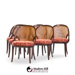 Widdicomb Mid Century Camel Back Cane and Mahogany Dining Chairs - Set of 6