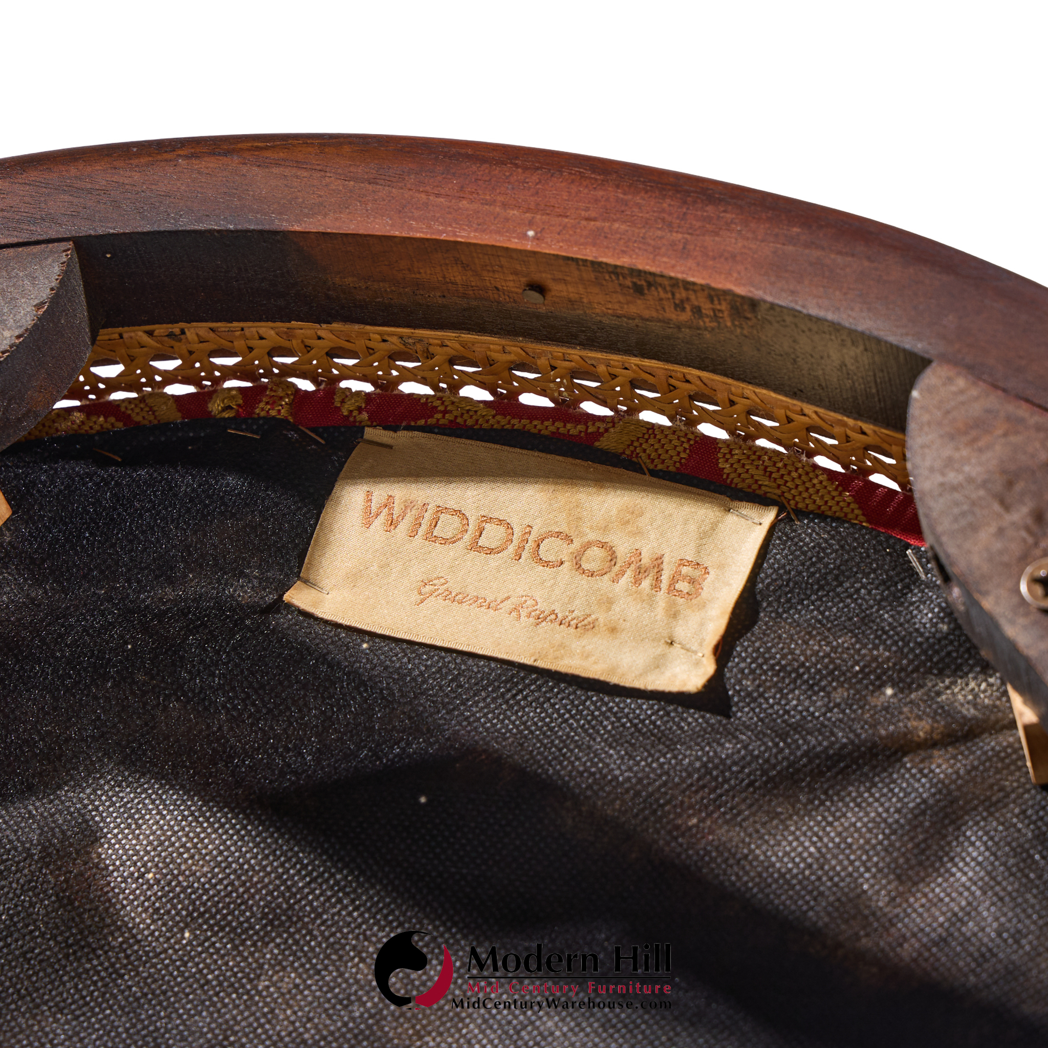 Widdicomb Mid Century Camel Back Cane and Mahogany Dining Chairs - Set of 6