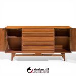 Young Manufacturing Mid Century Walnut Curved Front Credenza