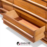 Young Manufacturing Mid Century Walnut Curved Front Credenza