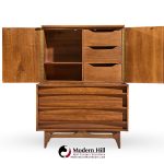 Young Manufacturing Mid Century Walnut Curved Highboy Dresser