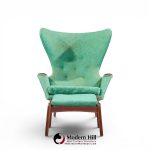 Adrian Pearsall for Craft Associates Mid Century Model 2231 Walnut Lounge Chairs - Pair with Ottomans