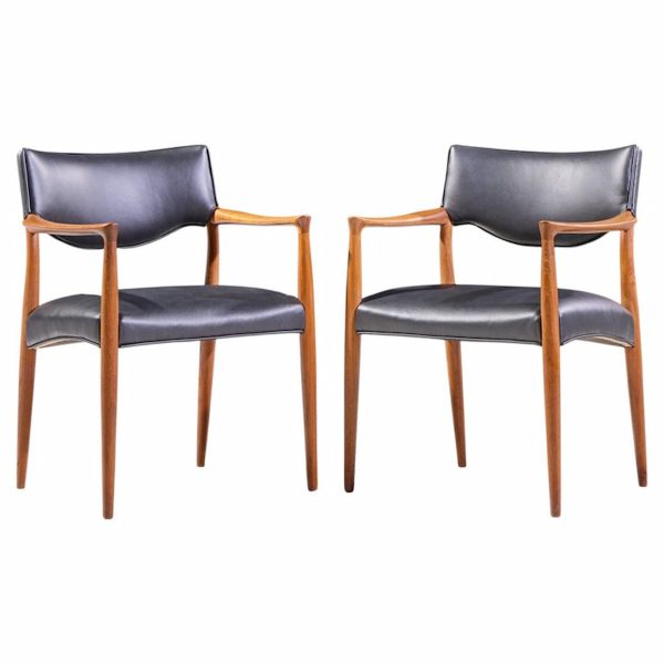 Aksel Bender Madsen and Ejner Larsen Mid Century Danish Teak Occasional Lounge Chairs - Pair