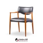 aksel bender madsen and ejner larsen mid century danish teak occasional lounge chairs - pair