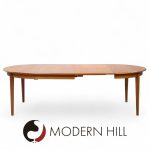 Arne Vodder Mid Century Danish Teak Expanding Round Dining Table with 3 Leaves | Mid Century Modern Furniture - Mid Century Furniture Chicago Arne Vodder Mid Century Danish Teak Expanding Round Dining Table with 3 Leaves