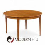 Arne Vodder Mid Century Danish Teak Expanding Round Dining Table with 3 Leaves | Mid Century Modern Furniture - Mid Century Furniture Chicago Arne Vodder Mid Century Danish Teak Expanding Round Dining Table with 3 Leaves