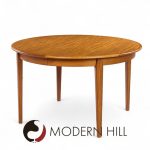 Arne Vodder Mid Century Danish Teak Expanding Round Dining Table with 3 Leaves | Mid Century Modern Furniture - Mid Century Furniture Chicago Arne Vodder Mid Century Danish Teak Expanding Round Dining Table with 3 Leaves
