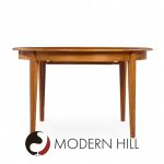 Arne Vodder Mid Century Danish Teak Expanding Round Dining Table with 3 Leaves | Mid Century Modern Furniture - Mid Century Furniture Chicago Arne Vodder Mid Century Danish Teak Expanding Round Dining Table with 3 Leaves