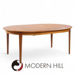 Arne Vodder Mid Century Danish Teak Expanding Round Dining Table with 3 Leaves | Mid Century Modern Furniture - Mid Century Furniture Chicago Arne Vodder Mid Century Danish Teak Expanding Round Dining Table with 3 Leaves