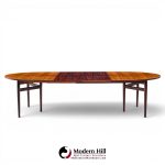 Arne Vodder for Sibast Mid Century Danish Rosewood Expanding Oval Dining Table with 2 Leaves