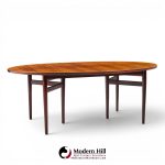 Arne Vodder for Sibast Mid Century Danish Rosewood Expanding Oval Dining Table with 2 Leaves