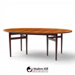 Arne Vodder for Sibast Mid Century Danish Rosewood Expanding Oval Dining Table with 2 Leaves