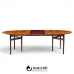 Arne Vodder for Sibast Mid Century Danish Rosewood Expanding Oval Dining Table with 2 Leaves