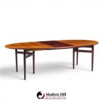 Arne Vodder for Sibast Mid Century Danish Rosewood Expanding Oval Dining Table with 2 Leaves