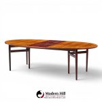 Arne Vodder for Sibast Mid Century Danish Rosewood Expanding Oval Dining Table with 2 Leaves