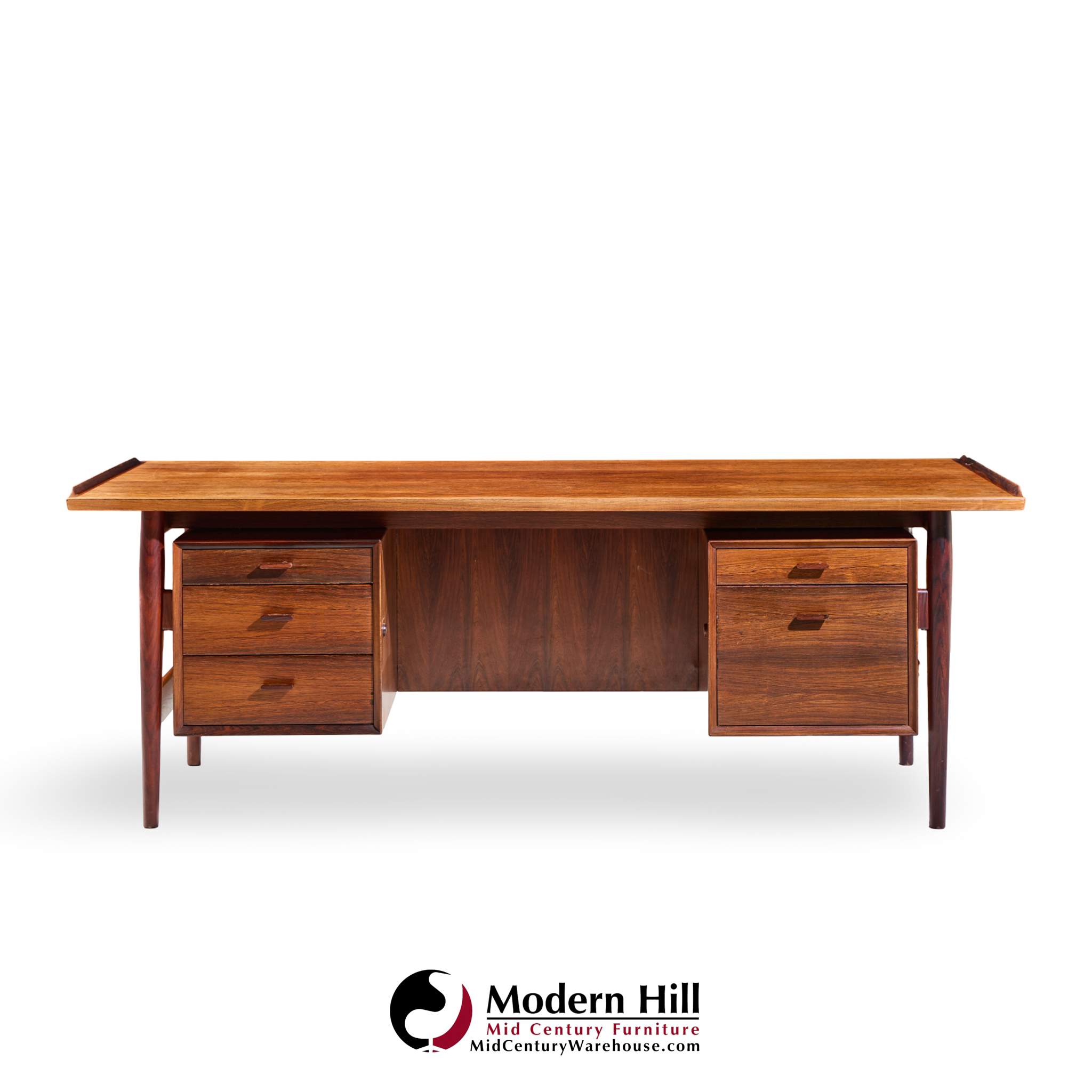 arne vodder for sibast model 207 mid century brazilian rosewood executive desk