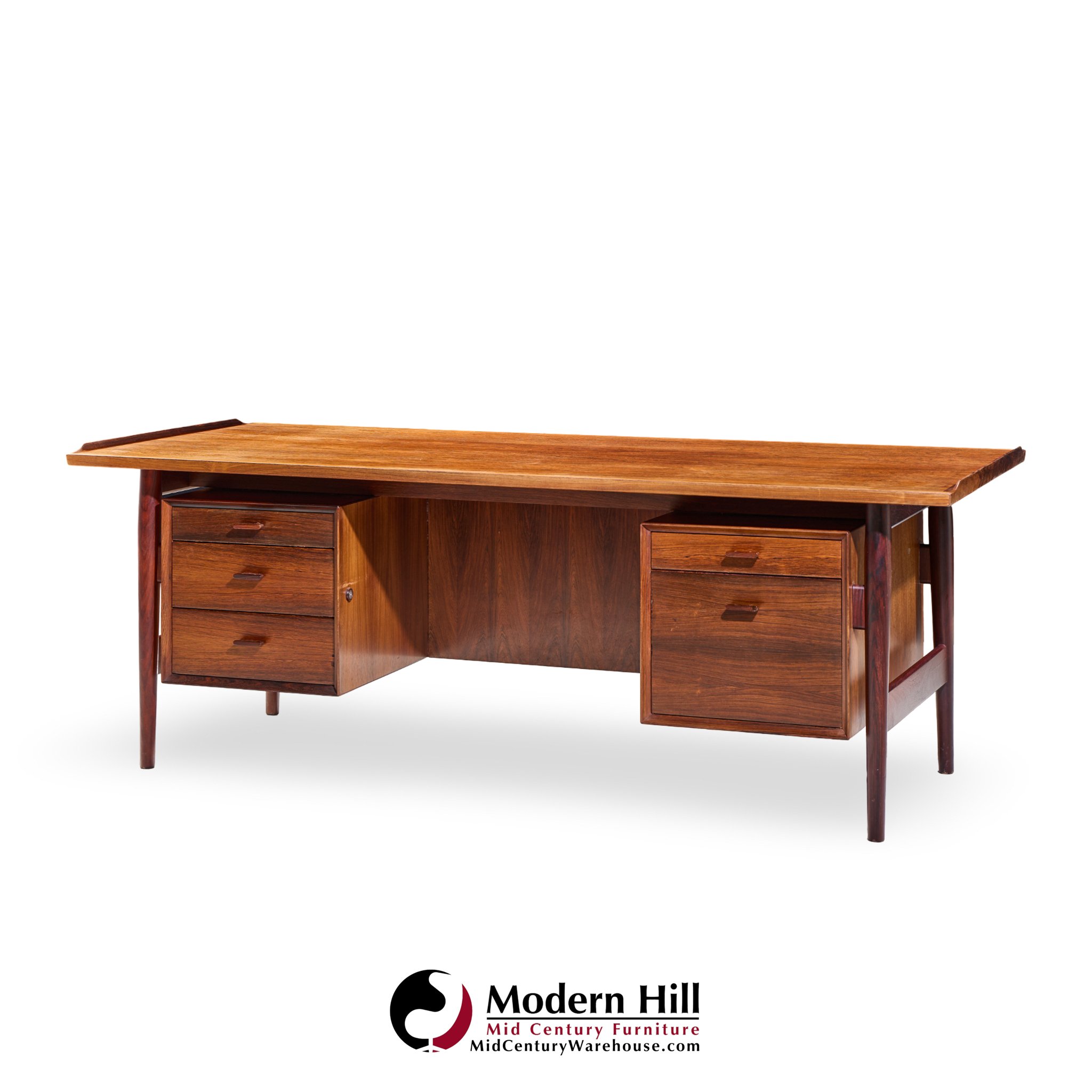 arne vodder for sibast model 207 mid century brazilian rosewood executive desk