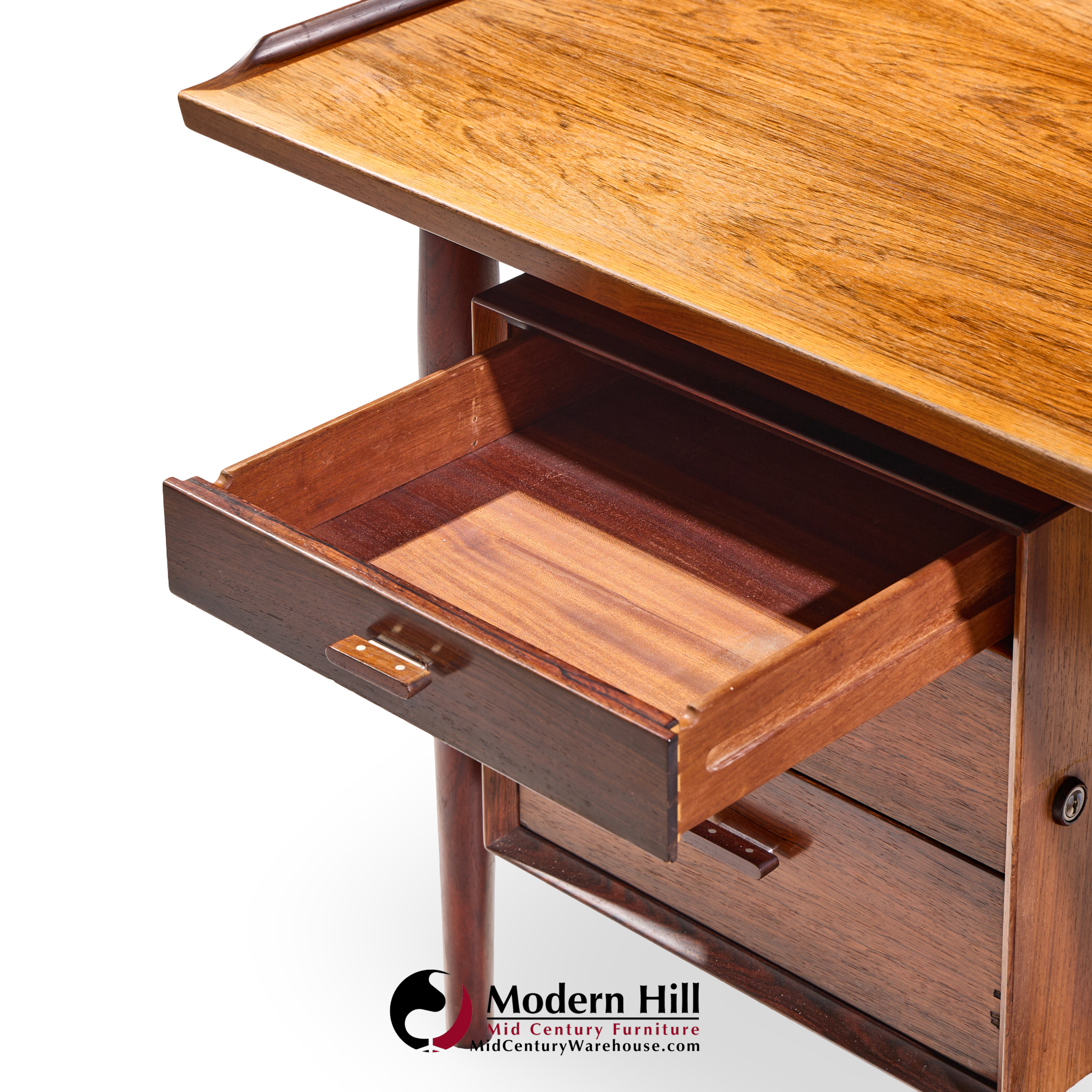 arne vodder for sibast model 207 mid century brazilian rosewood executive desk