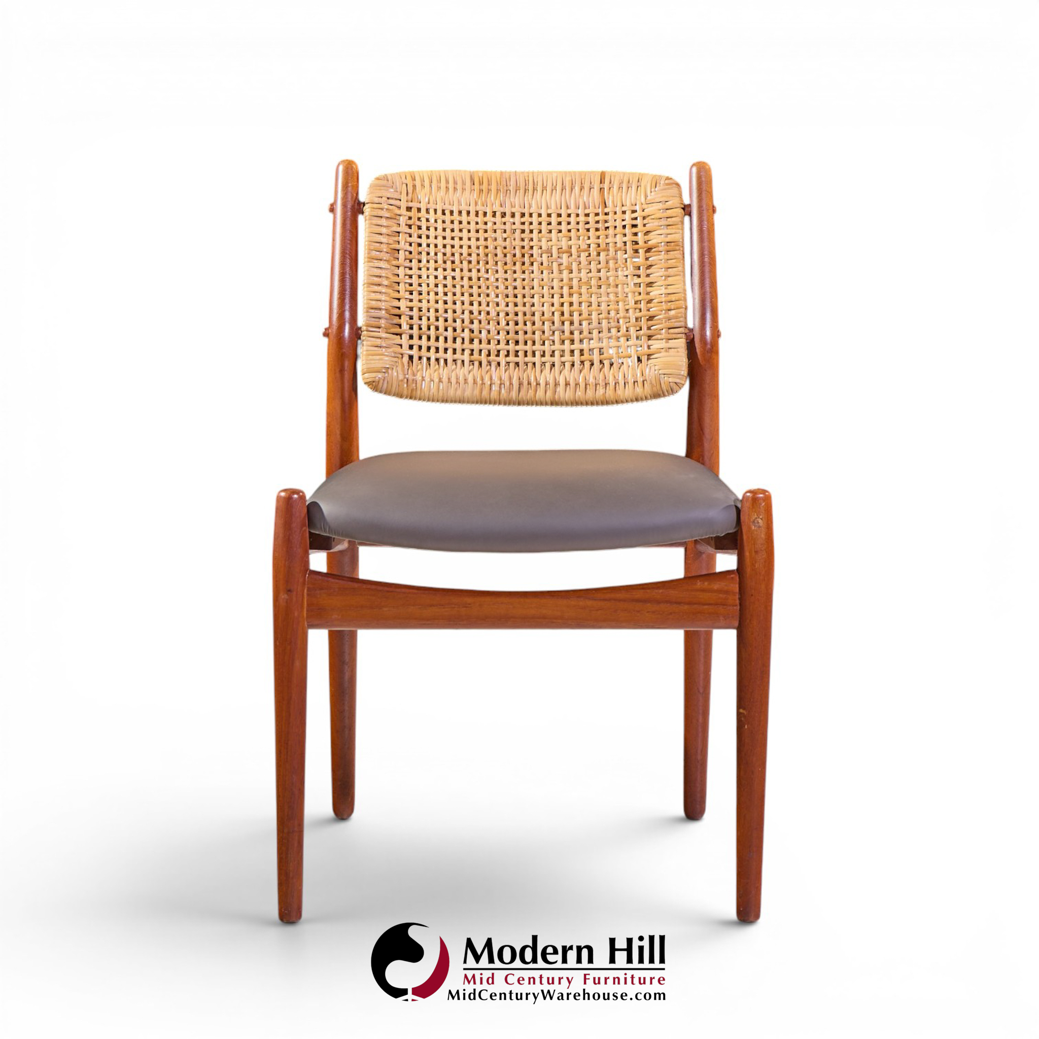 arne vodder for sibast model 51 mid century danish teak and cane dining chairs - set of 6