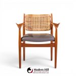 arne vodder for sibast model 51 mid century danish teak and cane dining chairs - set of 6