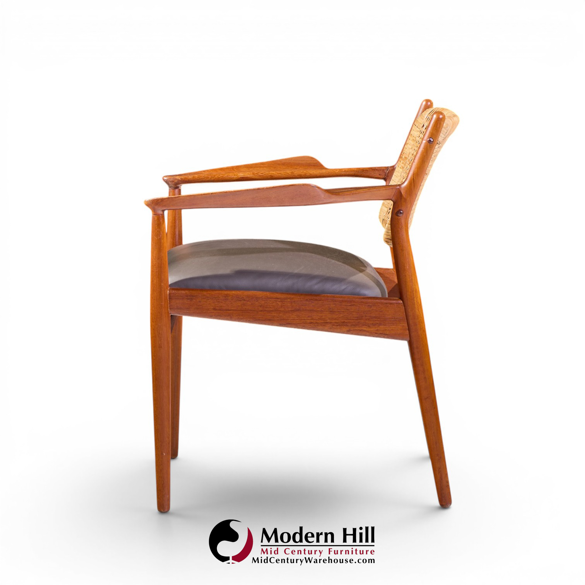 arne vodder for sibast model 51 mid century danish teak and cane dining chairs - set of 6