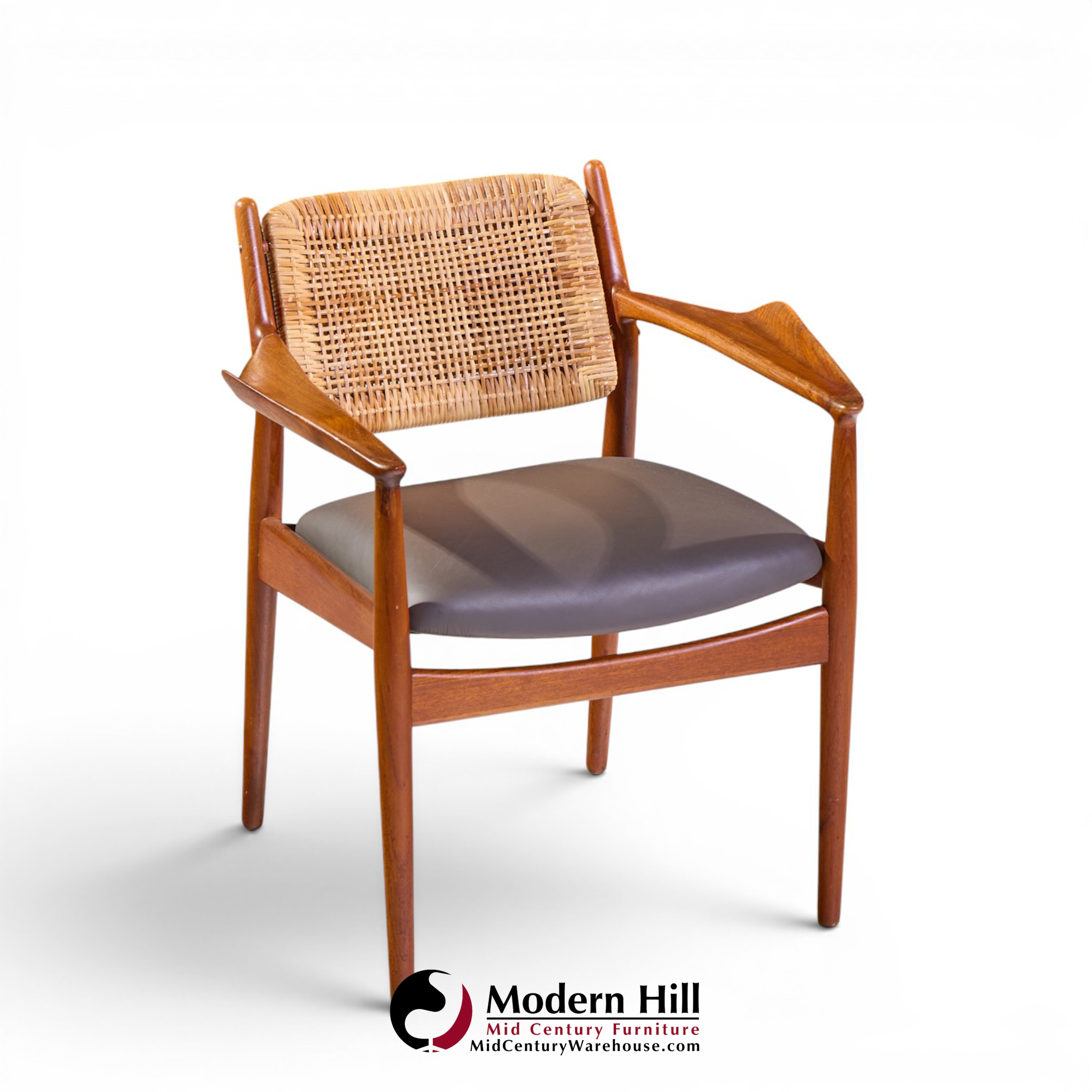 arne vodder for sibast model 51 mid century danish teak and cane dining chairs - set of 6