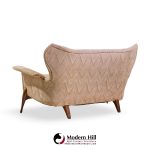 Ben Seibel Mid Century Walnut Gala Settee Sofa