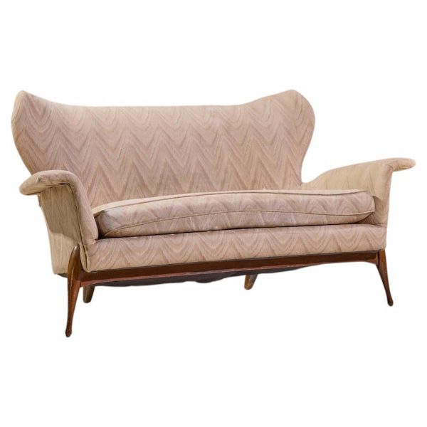 Ben Seibel Mid Century Walnut Gala Settee Sofa