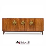 Bert England for the John Widdicomb Orientation Group Mid Century Walnut and Brass Credenza