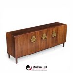 Bert England for the John Widdicomb Orientation Group Mid Century Walnut and Brass Credenza