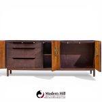Bert England for the John Widdicomb Orientation Group Mid Century Walnut and Brass Credenza