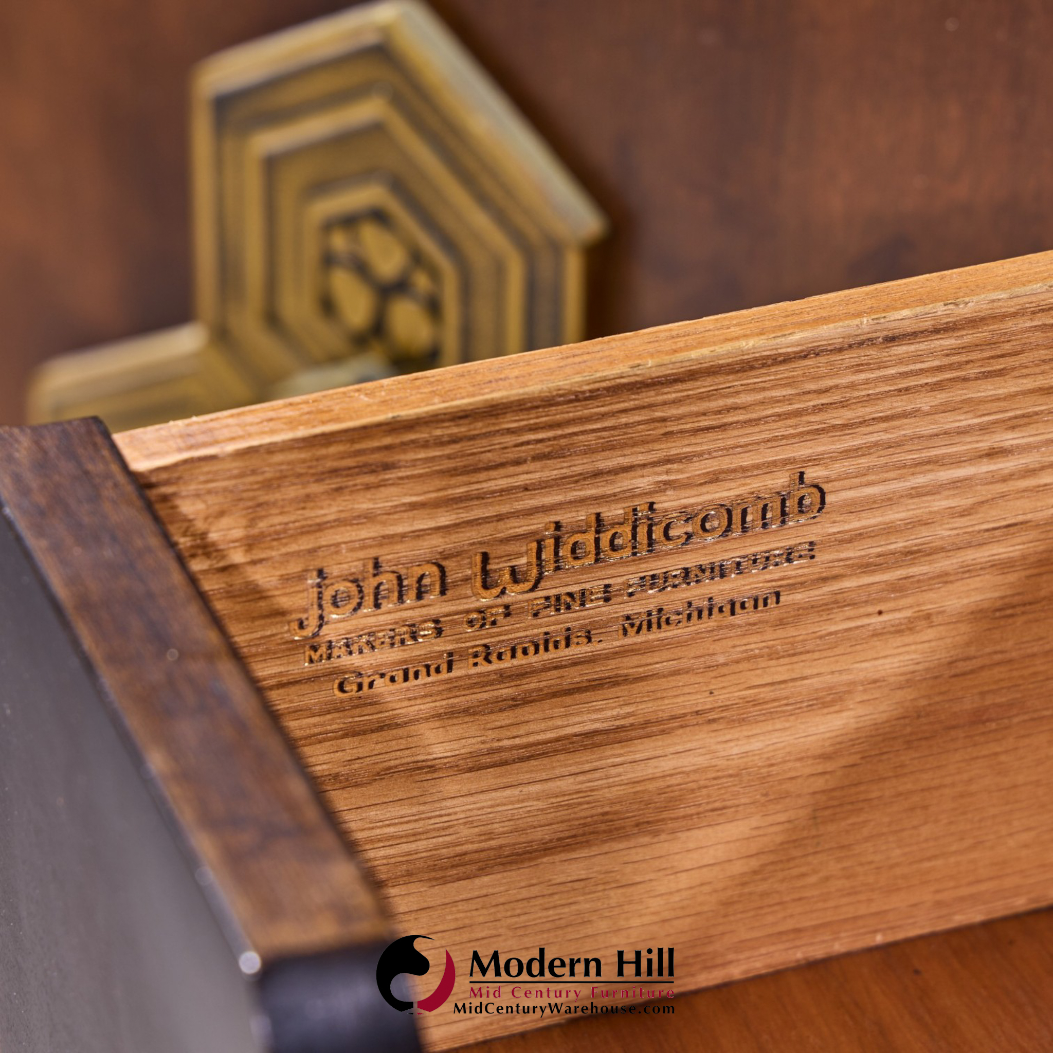 Bert England for the John Widdicomb Orientation Group Mid Century Walnut and Brass Credenza