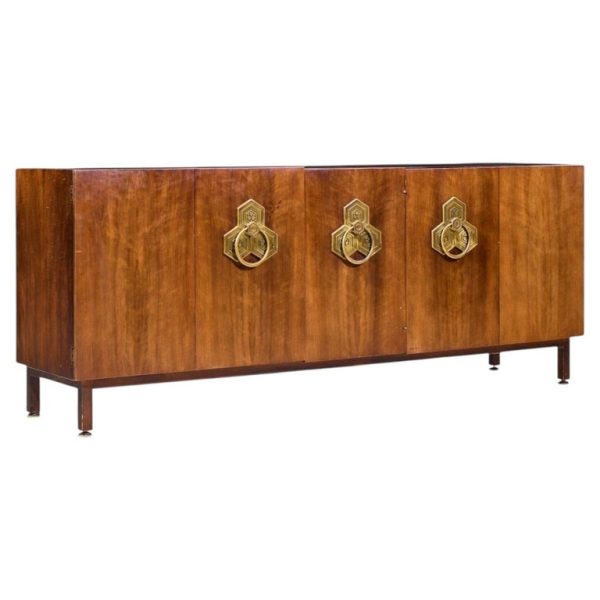 Bert England for the John Widdicomb Orientation Group Mid Century Walnut and Brass Credenza