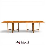 Bruno Mathsson Style Maria Mid Century Danish Teak Expanding Dining Table