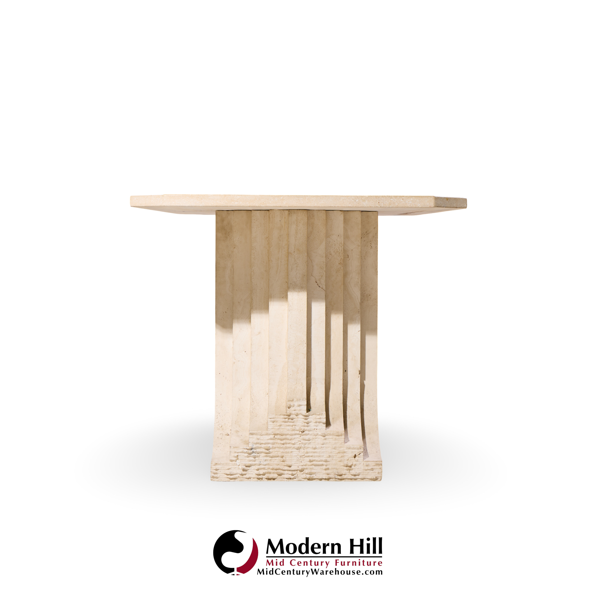 Carlo Scarpa Style Mid Century Italian Travertine Table