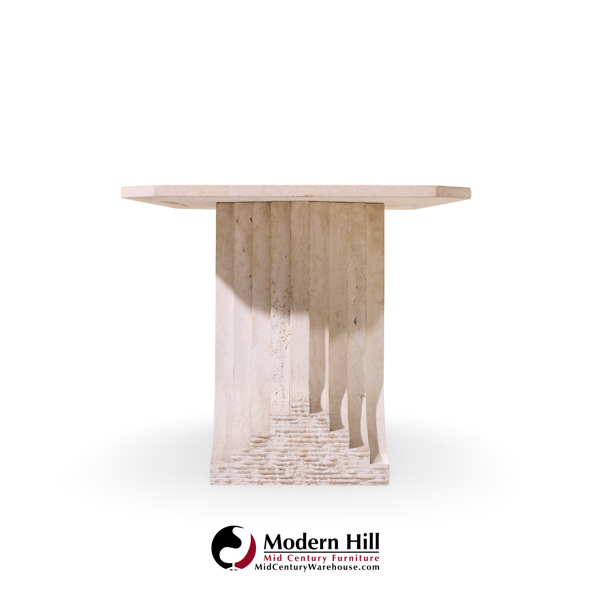Carlo Scarpa Style Mid Century Italian Travertine Table